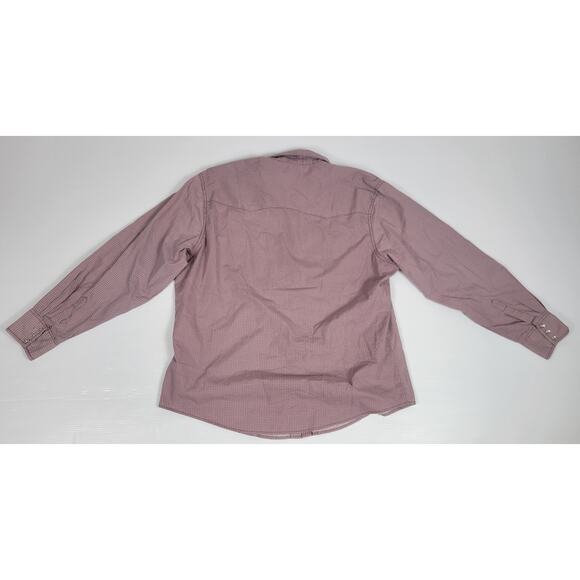 Wrangler Mens Large Wrancher Western‎ Red Dot Circle All Over Pattern Pearl Snap - Picture 6 of 8